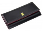 Женский кожаный кошелек Ferrari Horizontal women’s purse Black