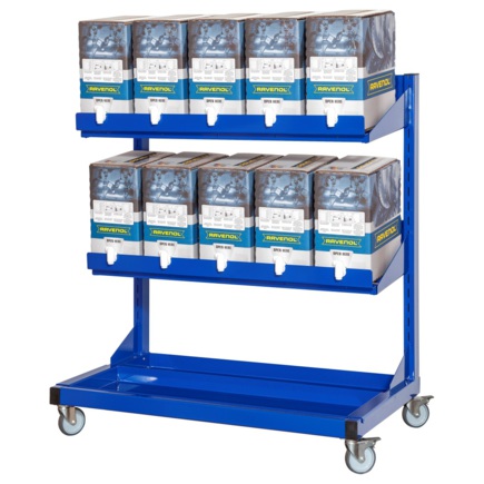 Полка для размещения масел RAVENOL в упаковке Bag in Box